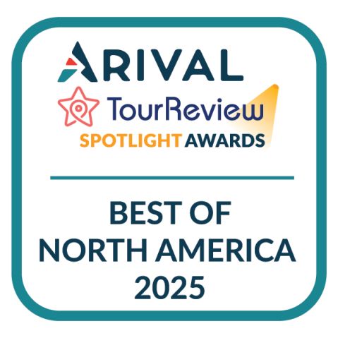 Award badge reads: Arival TourReview Spotlight Awards, Best of North America 2025.